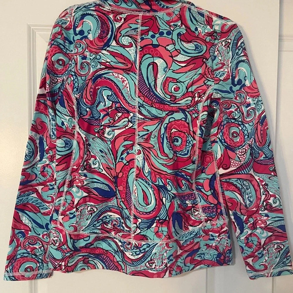 NWT Talbots Activewear Jacket Pink & Blue Swirls Zippered Pockets M - Picture 3 of 4